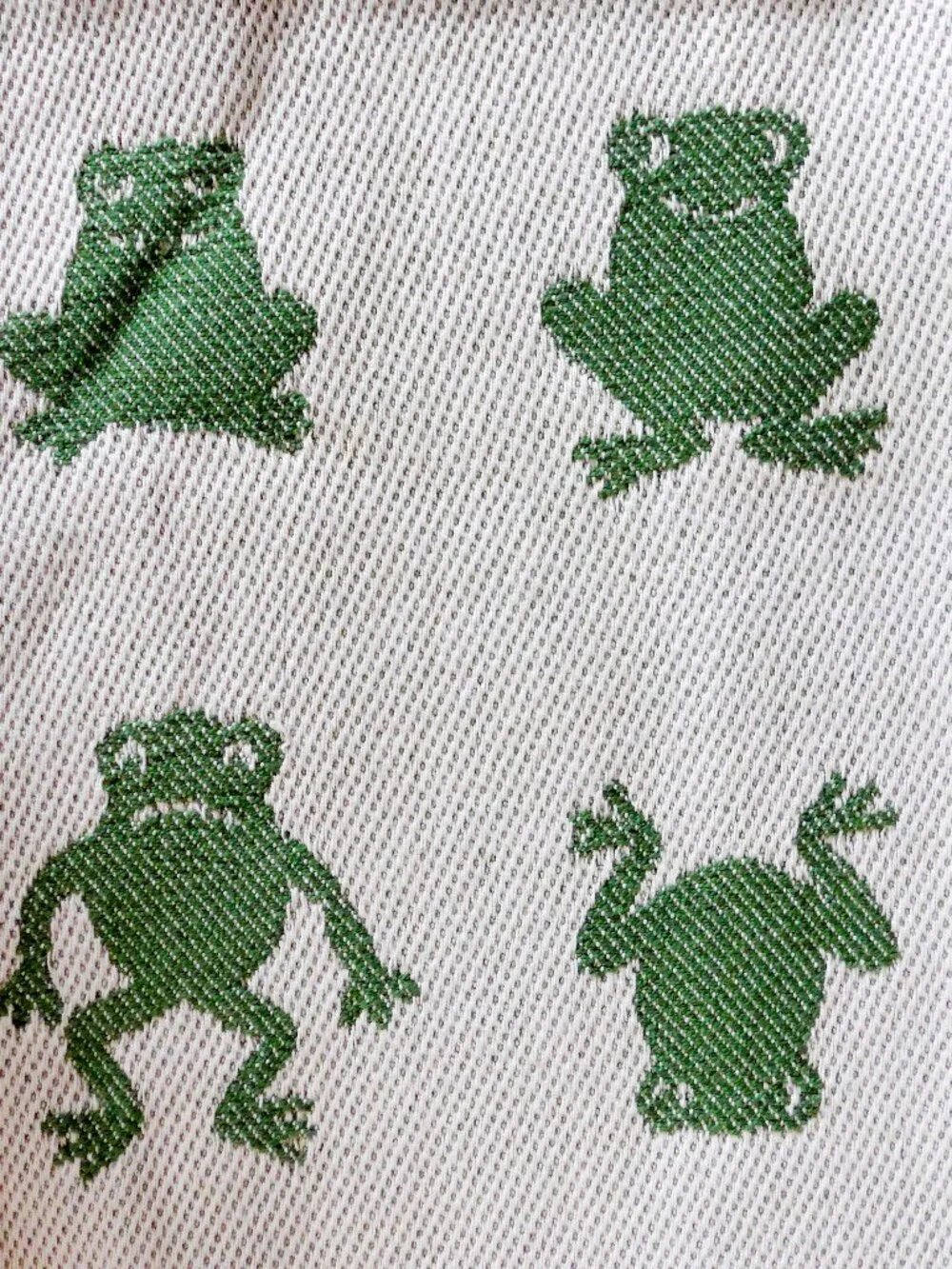 Set of three Ekelund Master Weavers Cotton Kitchen Towels – Cow, Frog and Owl